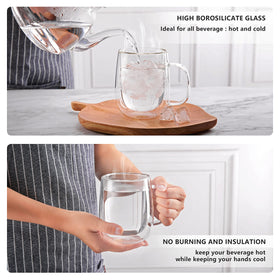 CNGLASS wide-bore mug, easy to clean and dishwasher safe