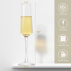 CnSneg long stem champagne glasses showcase refined presentation and bubble clarity.