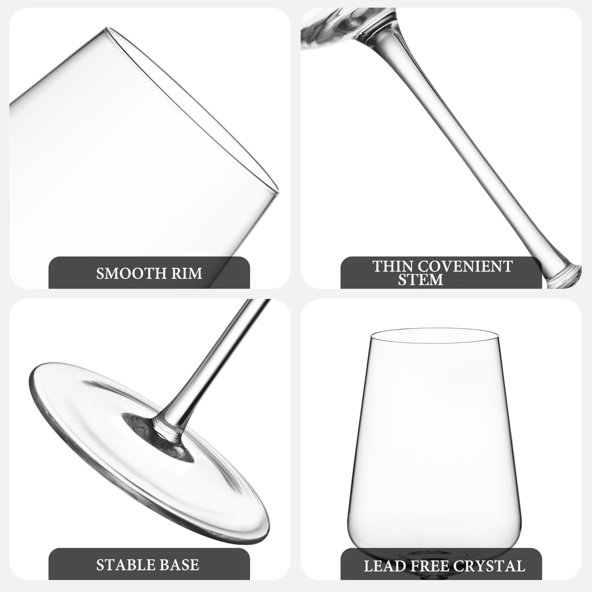 CnSneg thin rim wine glass enhances aroma and sip precision