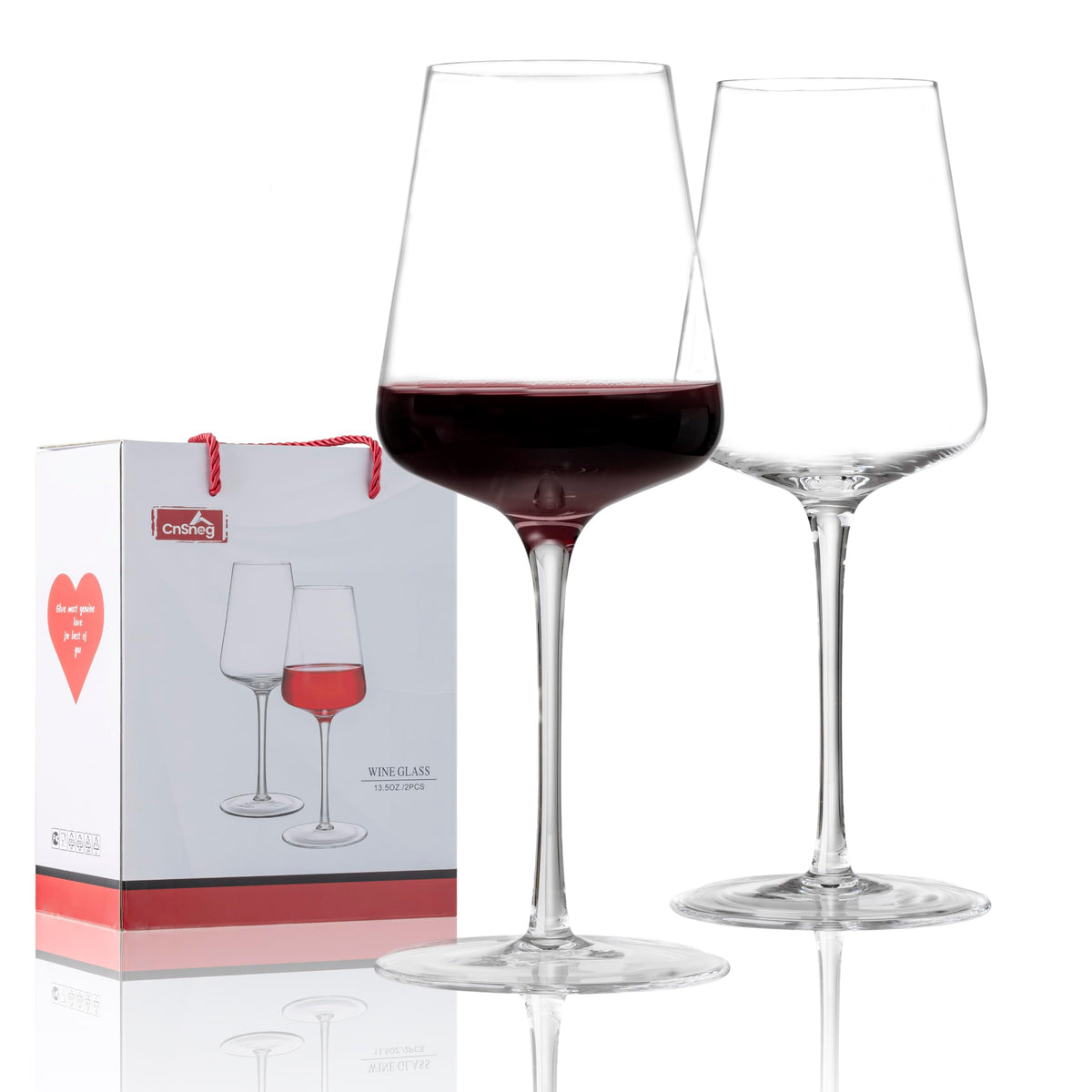 CnSneg wine glasses set of 2 for elegant table settings and tasting sessions