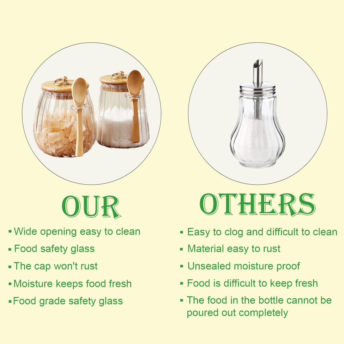 CNWSGEM sugar bowl 750 ml capacity for pantry storage