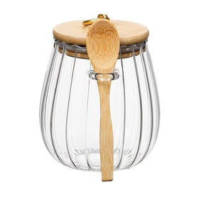CNWSGEM sugar bowl with clear glass and lid for quick access to contents