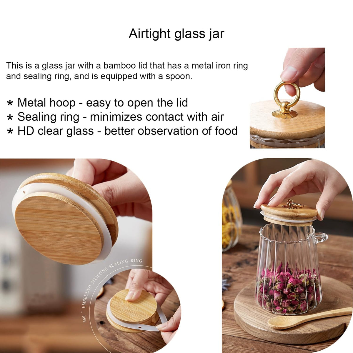 CNWSGEM sugar bowl transparent jar showing contents