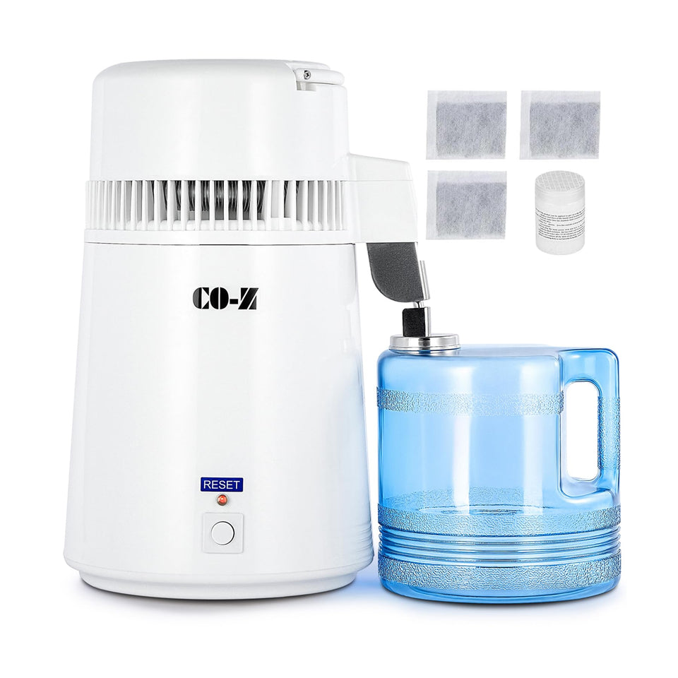 CO-Z 1.1 gallon water distiller exterior on a kitchen counter for easy daily use.