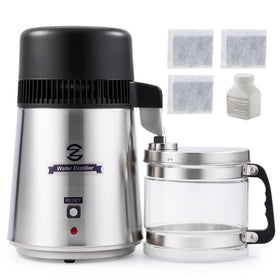CO-Z 4L distiller front view with brushed stainless steel for home water purification