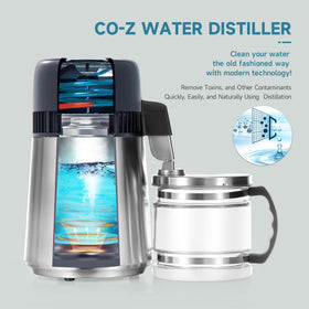 CO-Z 4L distiller top view showing glass pot for easy monitoring of distillation