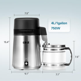 CO-Z 4L distiller with cleaning powder included for maintenance