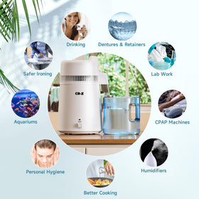 CO-Z water distiller output stream demonstrates purified water accessibility