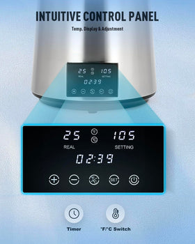 CO-Z distiller dual temperature display shows progress