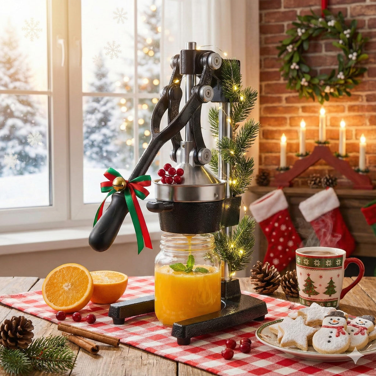 CO-Z manual citrus juicer 5in funnel handles fruits of all sizes.