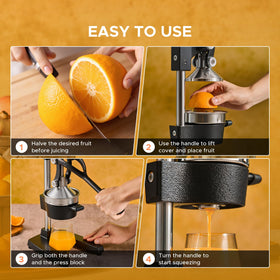 CO-Z manual citrus juicer easy-clean detachable parts simplify cleanup.