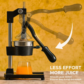 CO-Z manual citrus juicer stainless-steel contact parts ensure safe, clean juice.