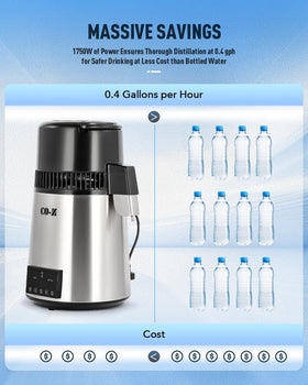 CO-Z distiller 4L capacity illustrates ample daily supply