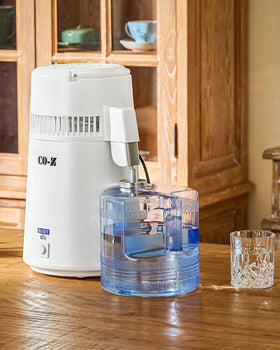 CO-Z water distiller with portable handle for easy moving and storage.