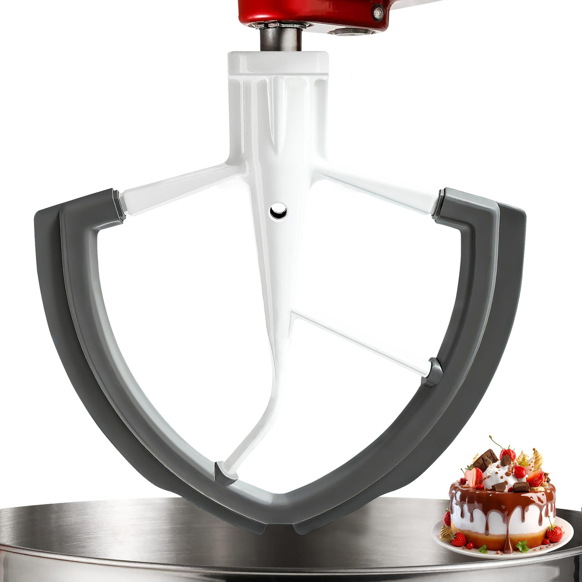 COADOW flex edge beater for KitchenAid 5.5-qt bowls; built in scraper improves mixing efficiency.