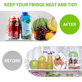Coanto fridge installation setup illustrates tool-free assembly for clutter-free shelves.