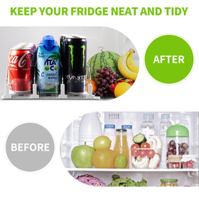 Coanto drink organizer adjustable width demonstrates adaptable fit for various bottle sizes.