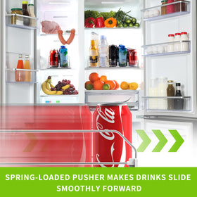 Coanto soda can dispenser side view highlighting smooth slide for quick reach.