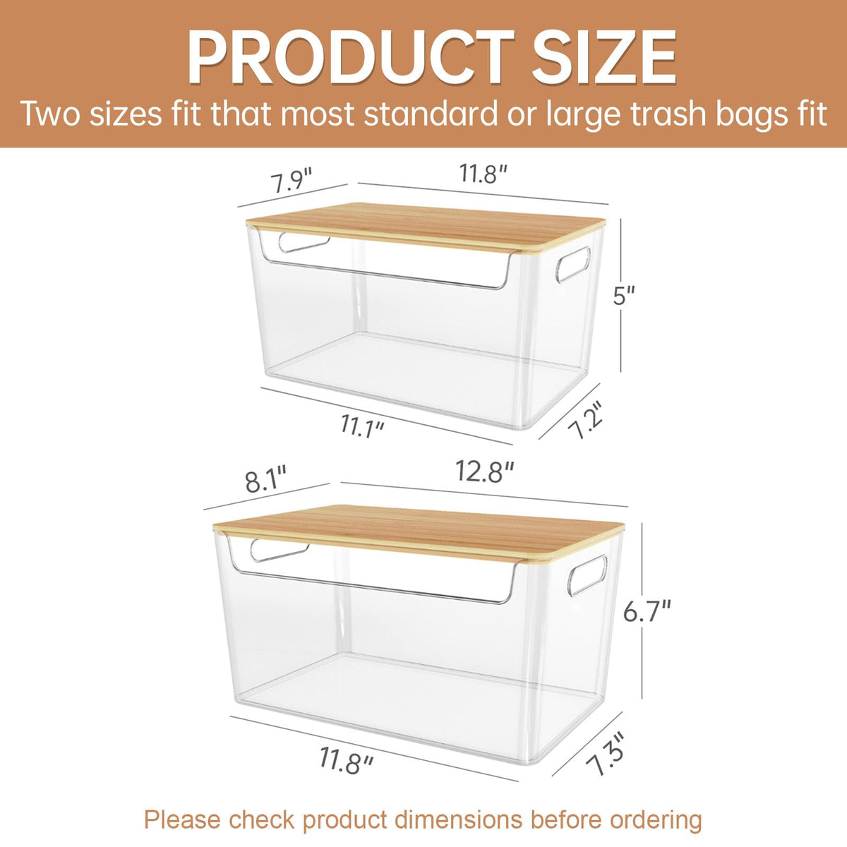 COAZEX garbage bag dispenser wide opening enables quick bag changes.