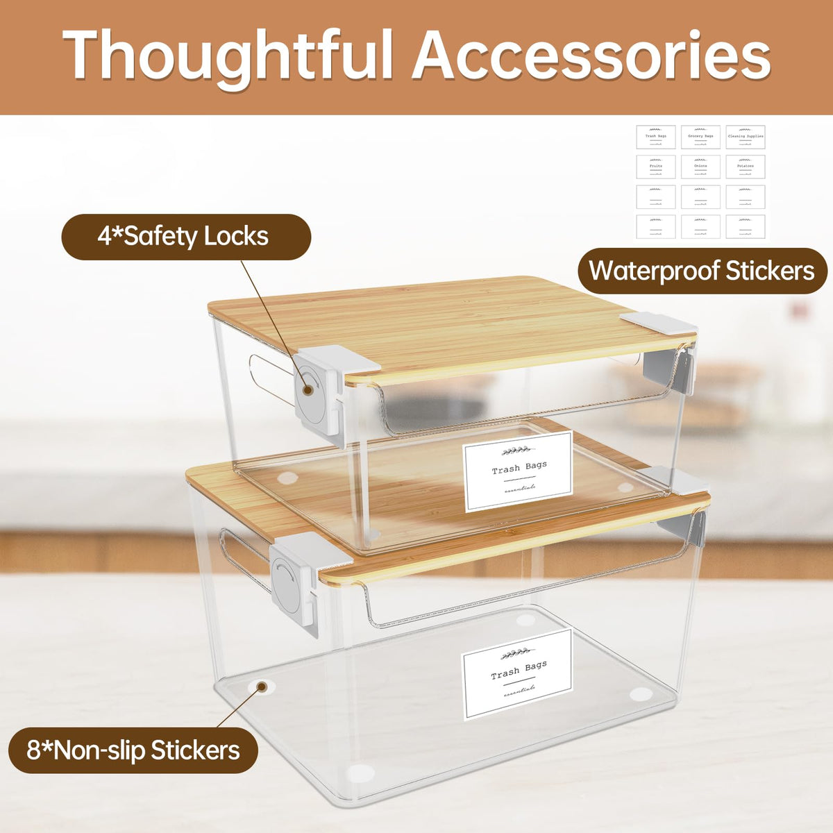 COAZEX includes six premade and six blank stickers for labeling.