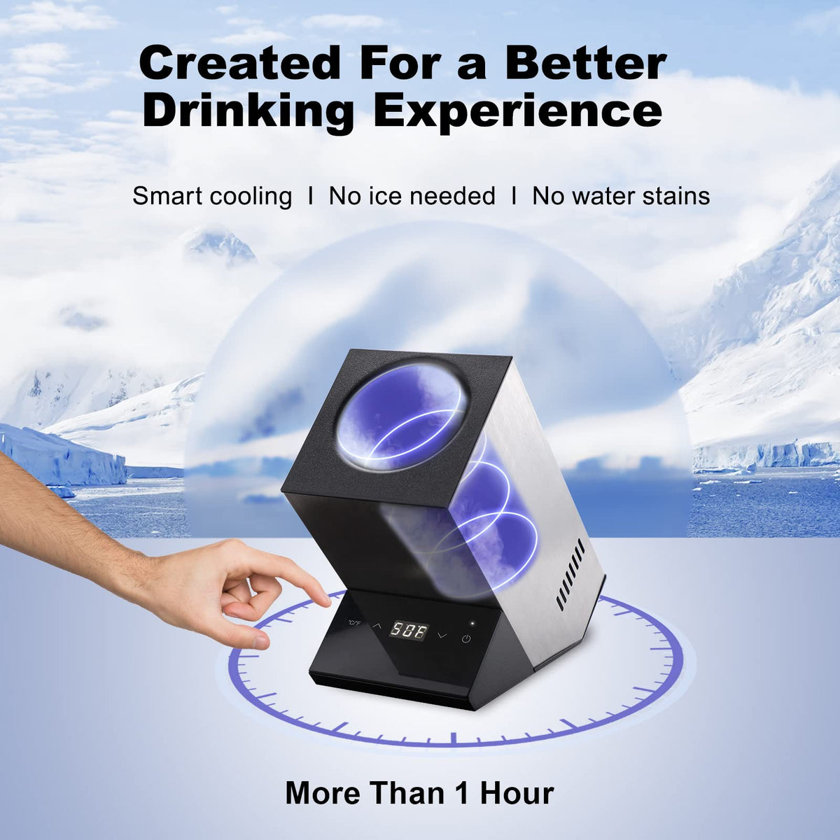 Cobalance wine chiller touch controls for easy temperature adjustment
