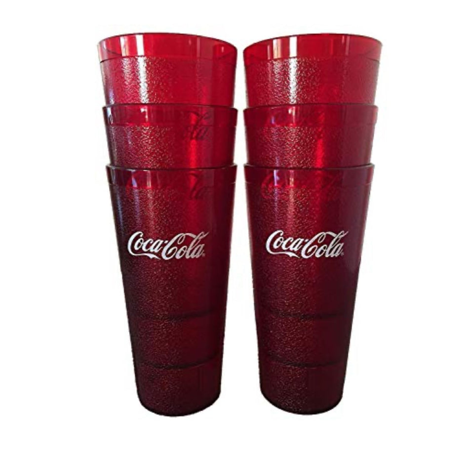 Coca-Cola Supply Depot red 24oz tumbler, front view for daily beverage service