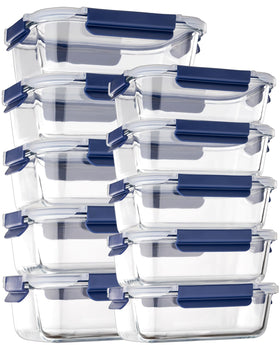 coccot glass containers with airtight lids for fresh meal prep and on-the-go lunches.
