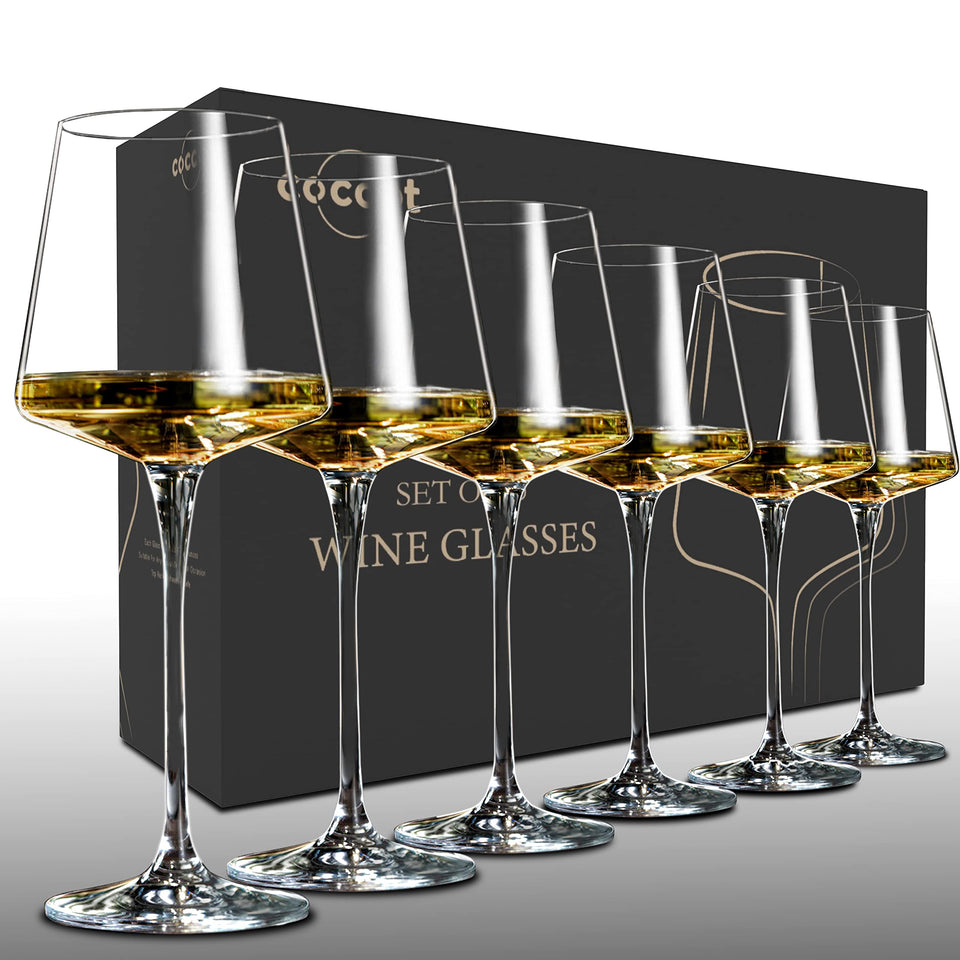 Coccot wine glasses set of six with 18.5oz capacity for versatile use