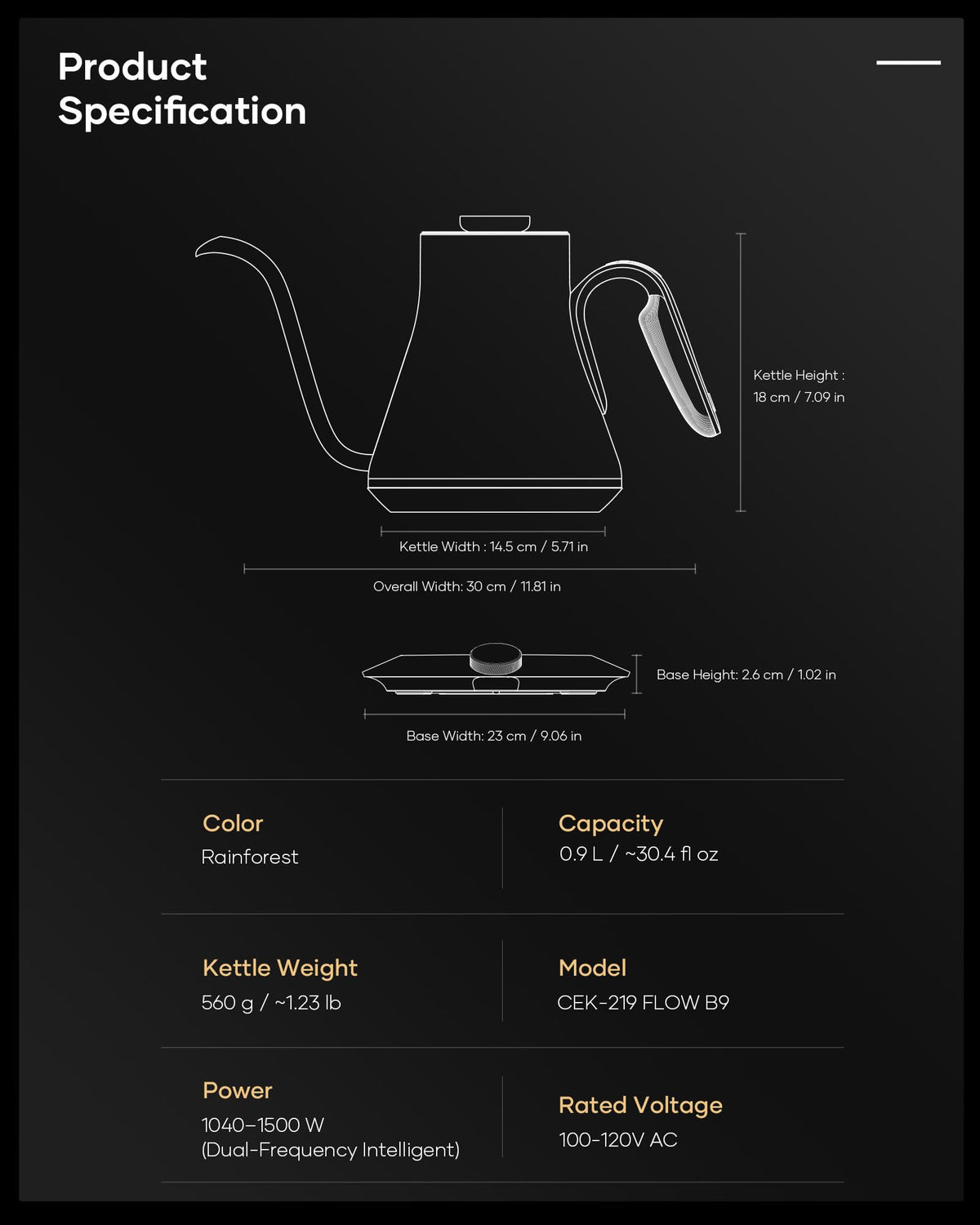 Cocinare Gooseneck Kettle daily-use design fits busy kitchens and compact spaces