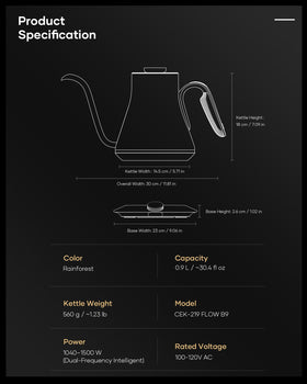 Cocinare Gooseneck Kettle daily-use design fits busy kitchens and compact spaces