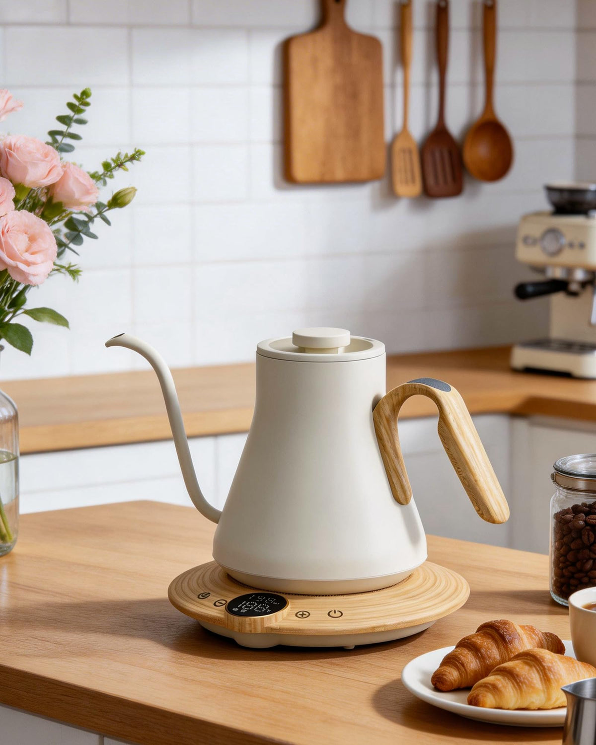 Cocinare kettle digital display shows exact temperature for easy tuning.
