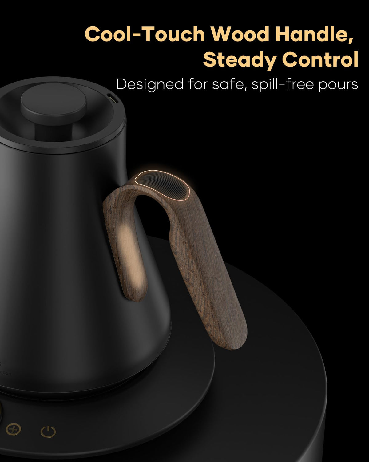 Cocinare gooseneck kettle keep-warm mode maintains temperature
