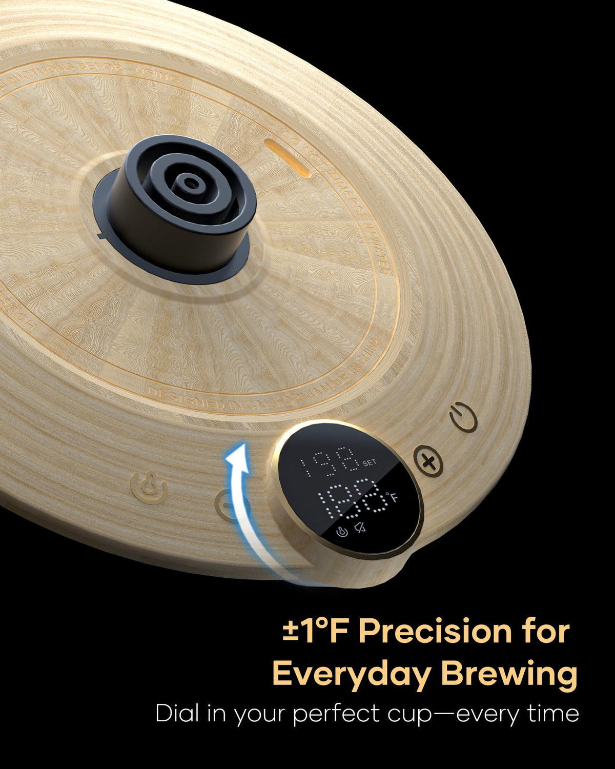 Cocinare keep-warm timer helps maintain preferred brew temperature.