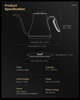 Cocinare 0.9L capacity ideal for single cups of coffee or tea.