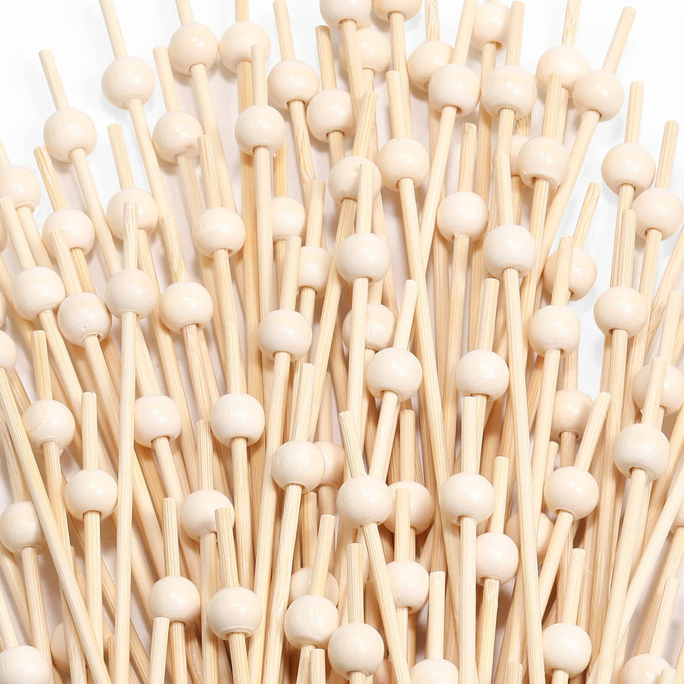 CockStixs bamboo cocktail picks for elegant garnish in appetizers and drinks.