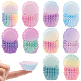 COCnny pink gradient cupcake liners for vibrant spring party favors.