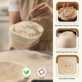 Coco Bird Pro oval 10l proofing basket with linen lining aids dough shaping