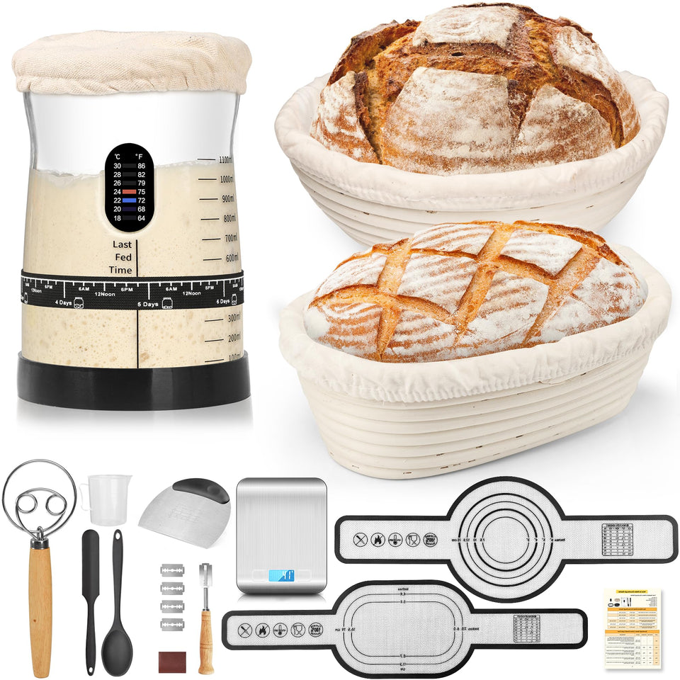 Coco Bird Pro sourdough starter jar 50oz keeps you stocked for multiple loaves