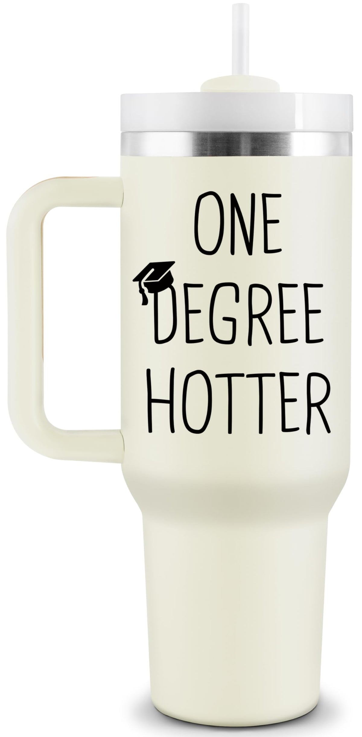 COCOGIFTS One Degree Hotter 40oz tumbler, front view, ideal for on-the-go hydration.