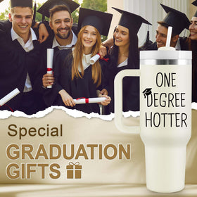 COCOGIFTS One Degree Hotter 40oz tumbler, side profile for commutes and daily use.