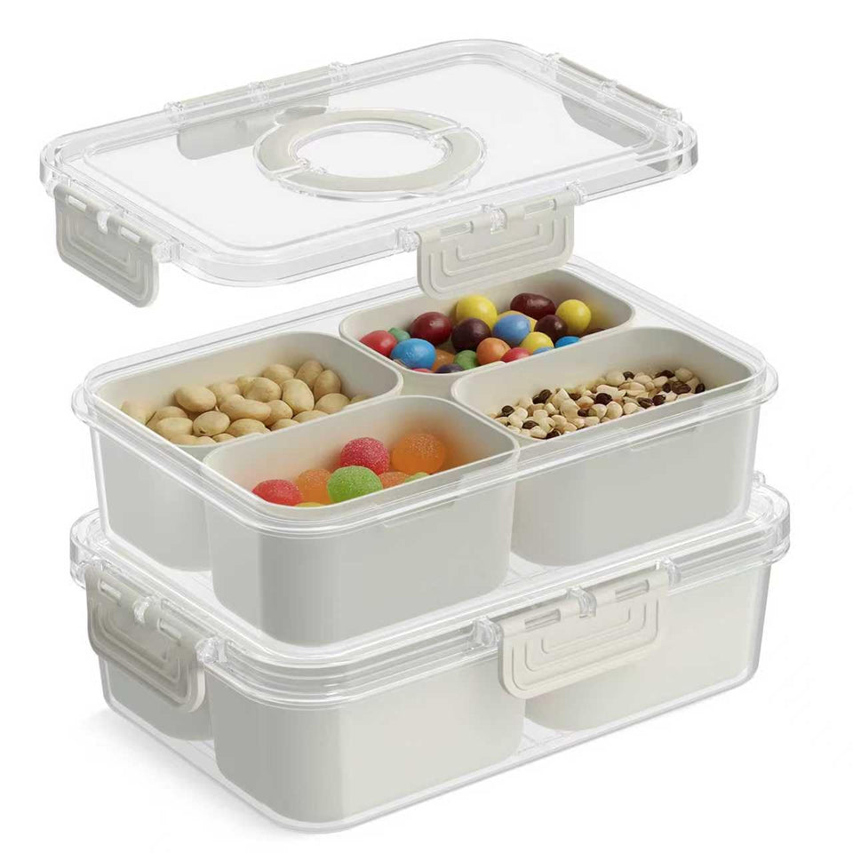 CODIEKEY Snackle Box container with transparent lid for quick snack viewing and freshness.