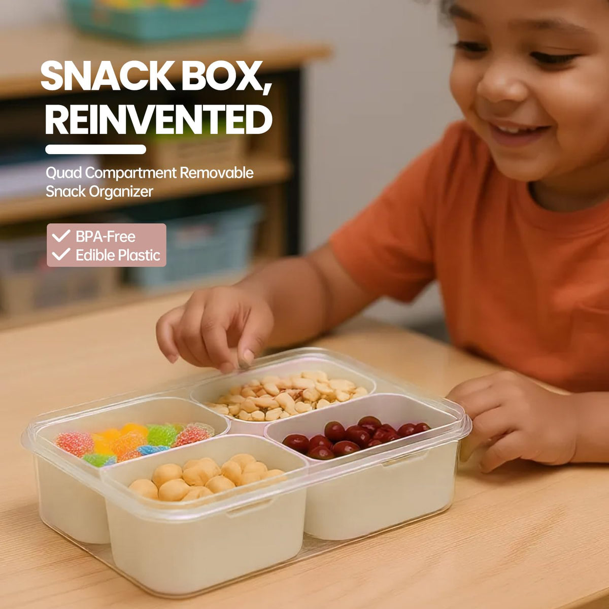 CODIEKEY Snackle Box with secure clip-on seal for leak-free transport.