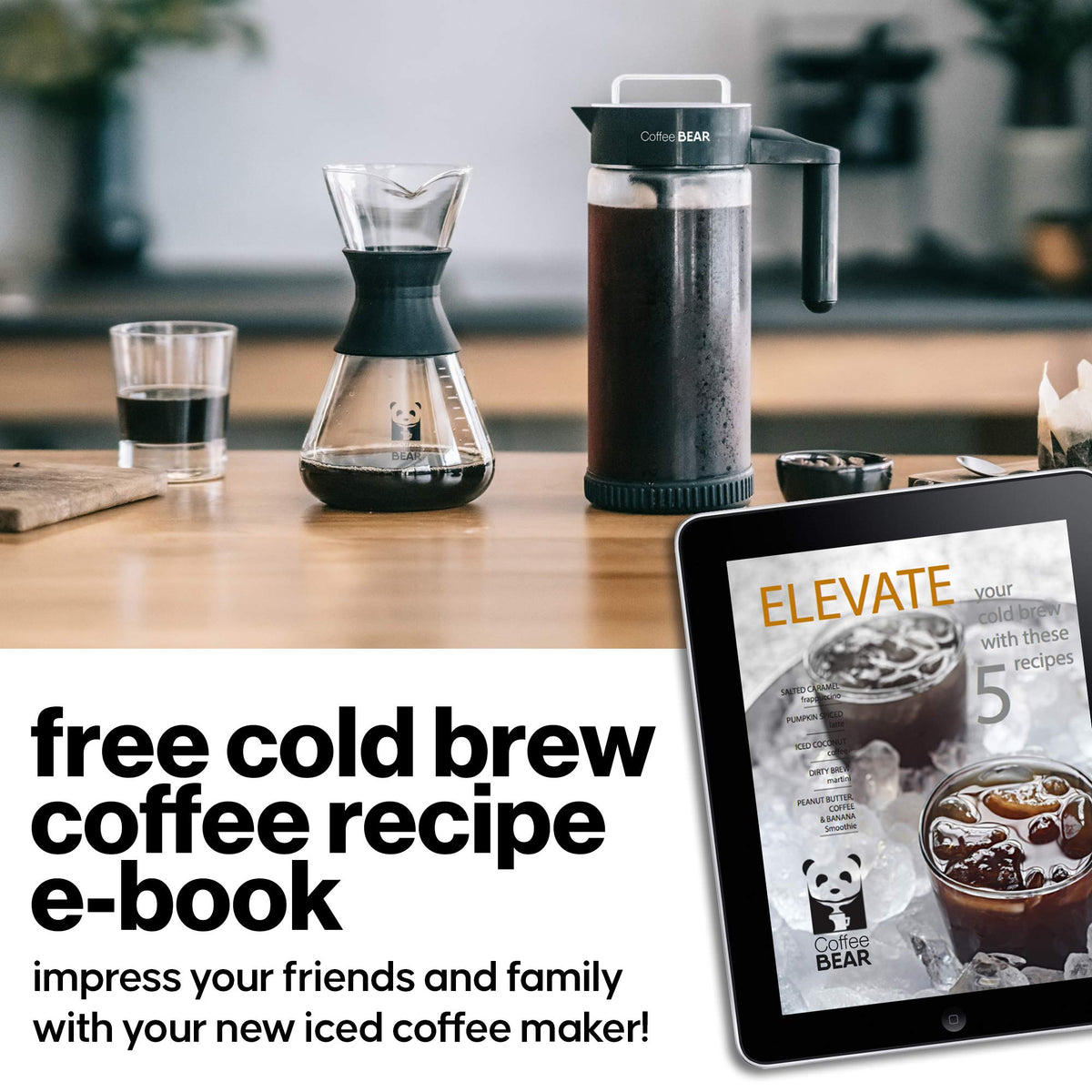 COFFEE BEAR flavor-sealing lid preserves freshness between brews