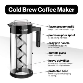 COFFEE BEAR large-capacity pitcher yields up to five cups