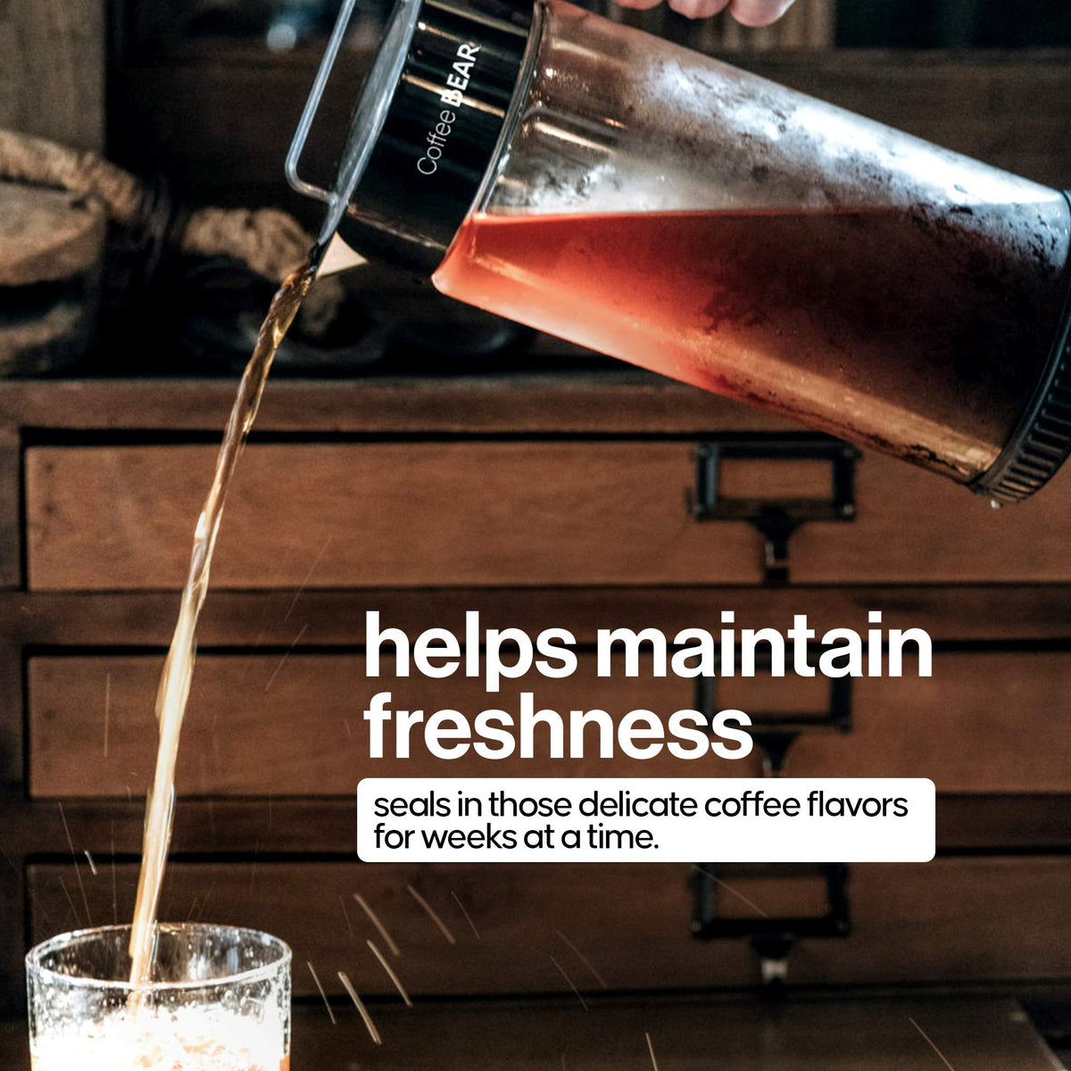 COFFEE BEAR infuses loose leaf tea with the filter