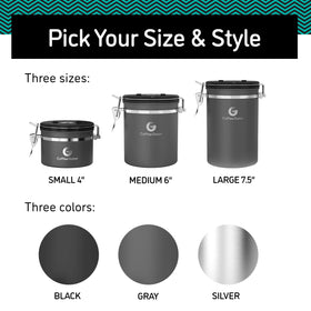 Coffee Gator gray finish blends with modern kitchen decor while preserving flavor