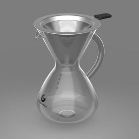 Coffee Gator cool-touch collar ensures safe handling during brewing