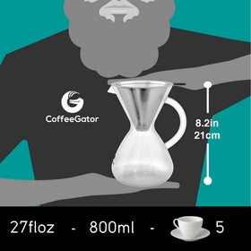 Coffee Gator reusable stainless steel filter promotes eco-friendly, clean-tasting brews