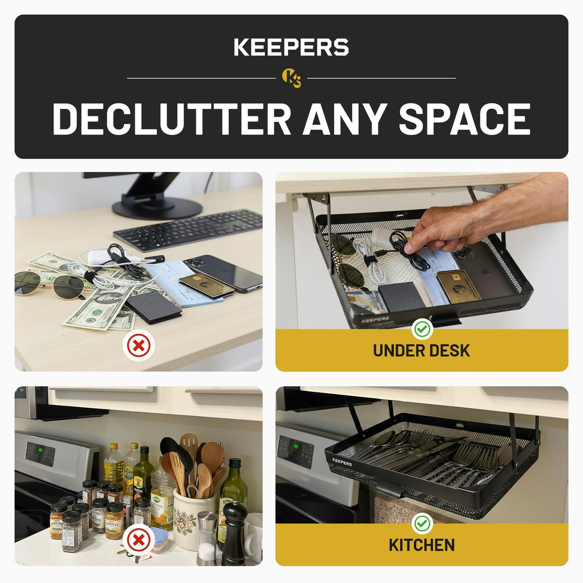 COFFEEKEEPERS easy DIY installation demonstrates sturdy metal construction for long-term organization.