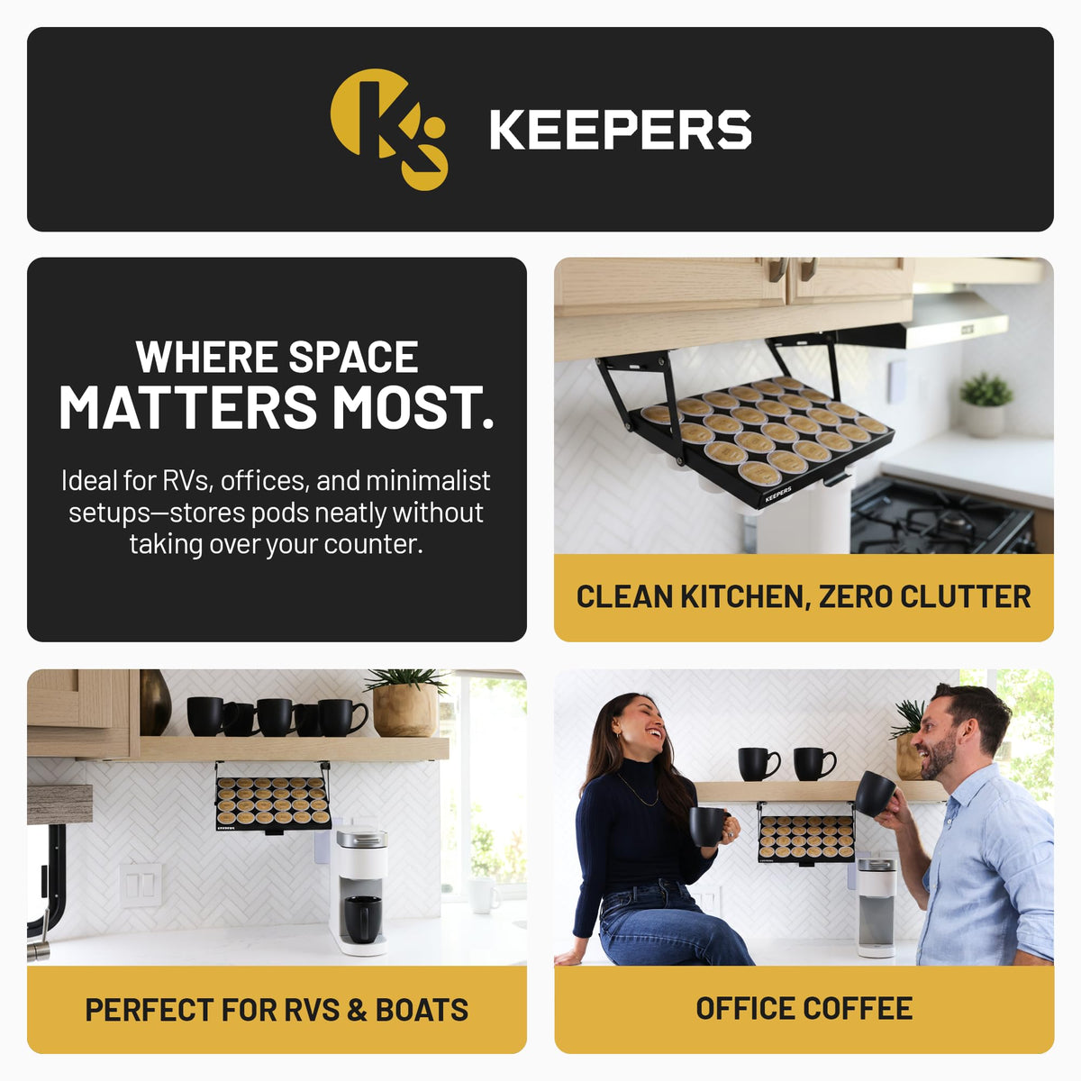 COFFEEKEEPERS Keepers rugged steel resists wear for reliable everyday use.